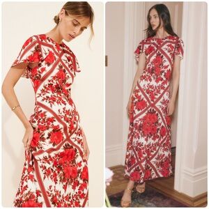 Hill House Davina Dress in Red Diamond Rose